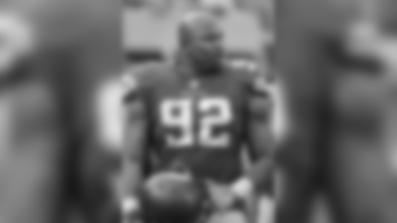Minnesota Vikings defensive tackle Tom Johnson looks on from the sidelines in action against the New Orleans Saints during an NFL football game on Monday, Sept. 11, 2017 in Minneapolis. The Vikings defeated the Saints 29-19. (G. Newman Lowrance via AP)