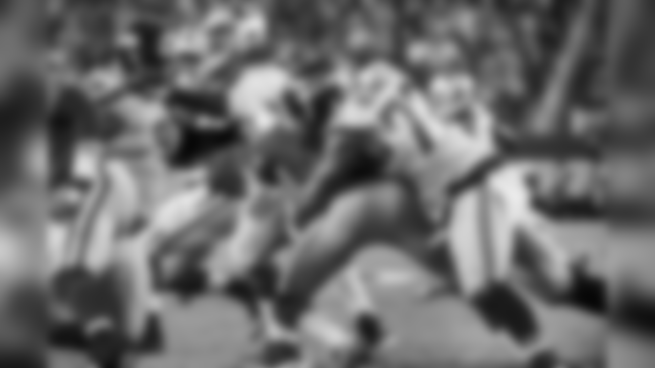 Michael Bennett tallies one on his 3.5 sacks of San Francisco quarterback Colin Kaepernick on the night.