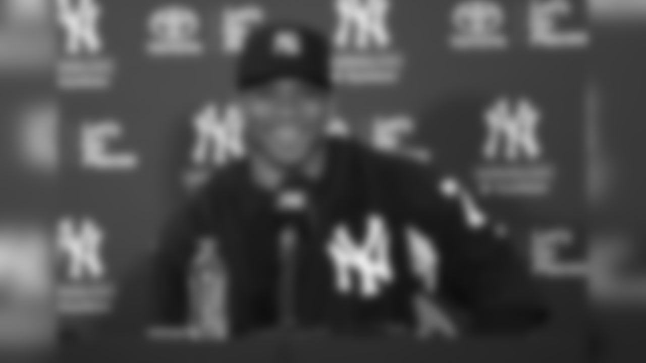 Seattle Seahawks quarterback Russell Wilson smiles during a news conference at New York Yankees baseball spring training camp, Monday, Feb. 26, 2018, in Tampa, Fla. (AP Photo/Lynne Sladky)
