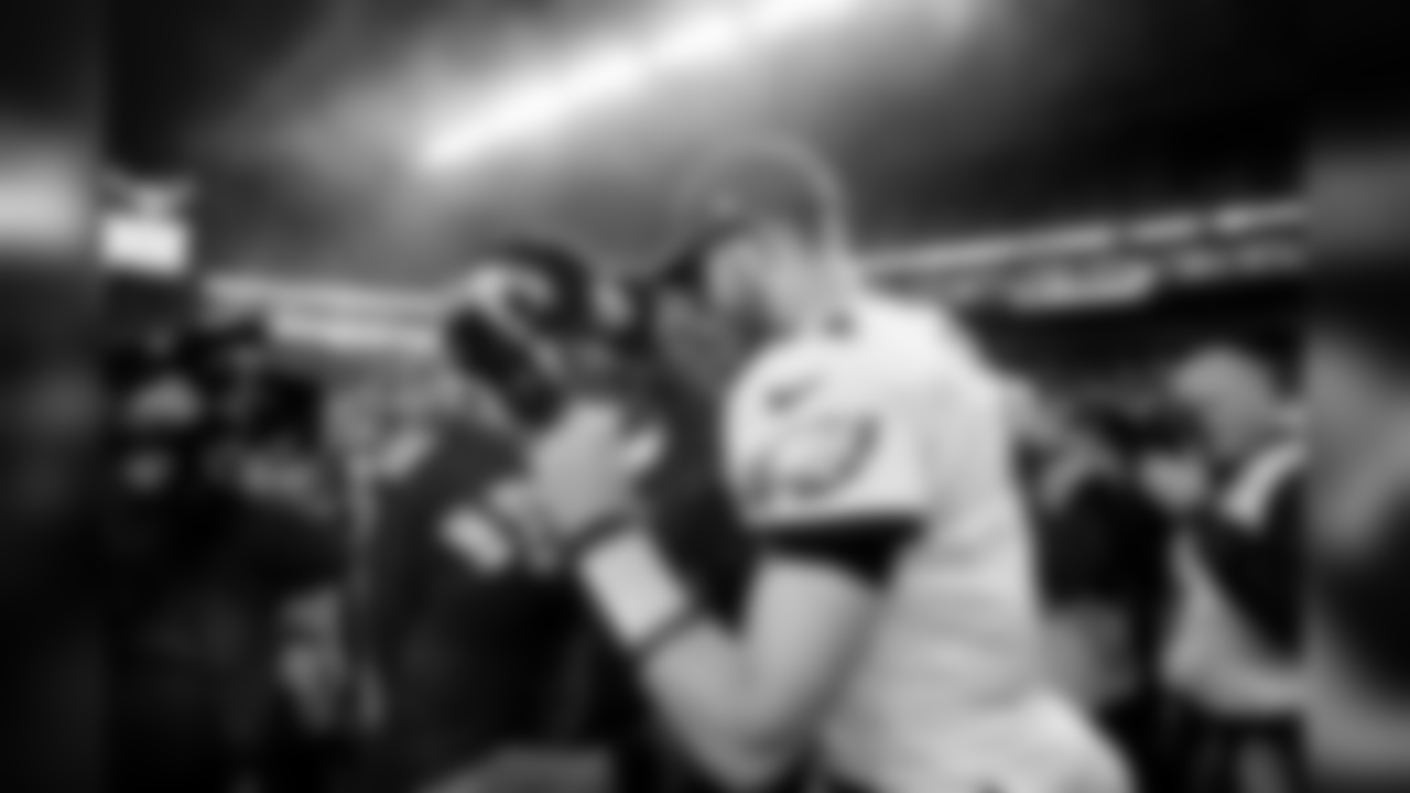 After the game, quarterbacks Russell Wilson and Carson Went greeted each other at midfield.