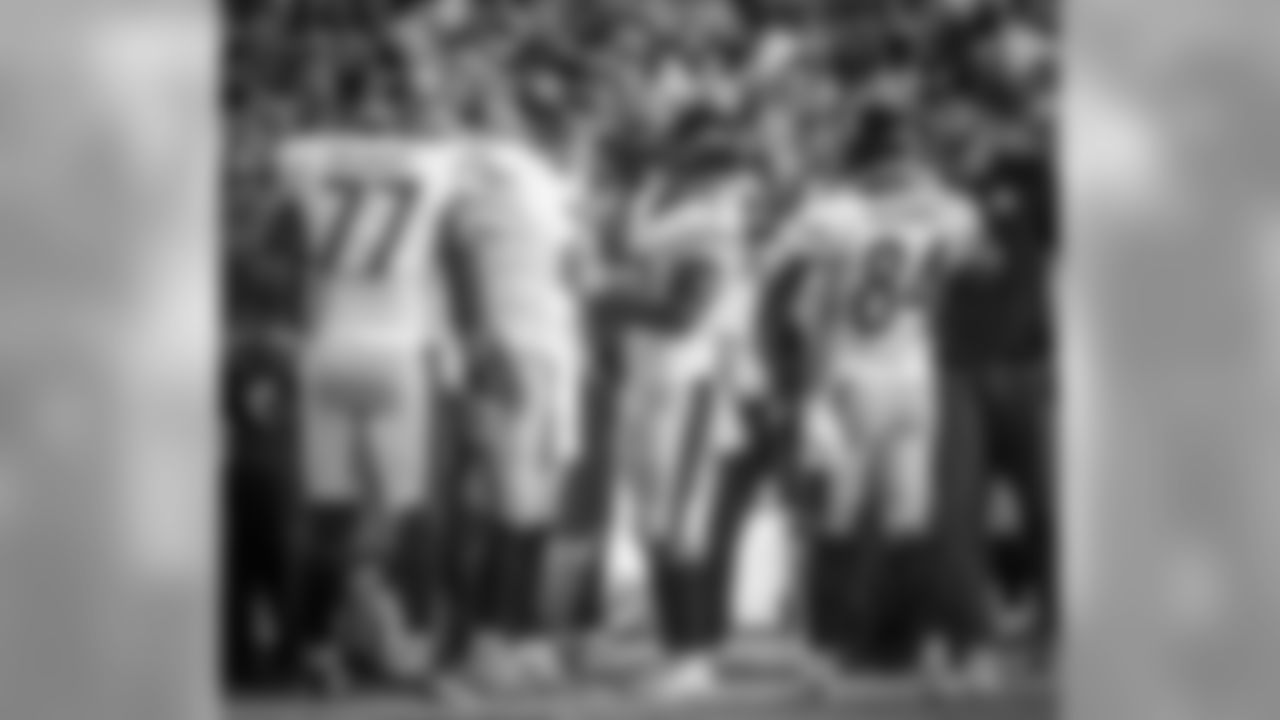 Marcus Gilbert, Ben Roethlisberger, Eli Rogers and Antonio Brown