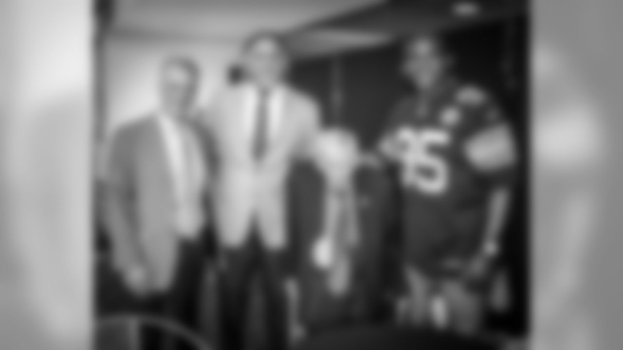Art Rooney, Kevin Greene, Dan Rooney, and Greg Lloyd