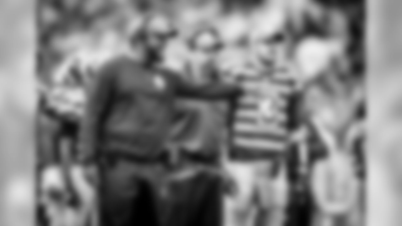 Head Coach Mike Tomlin, Coach Todd Haley and Landry Jones