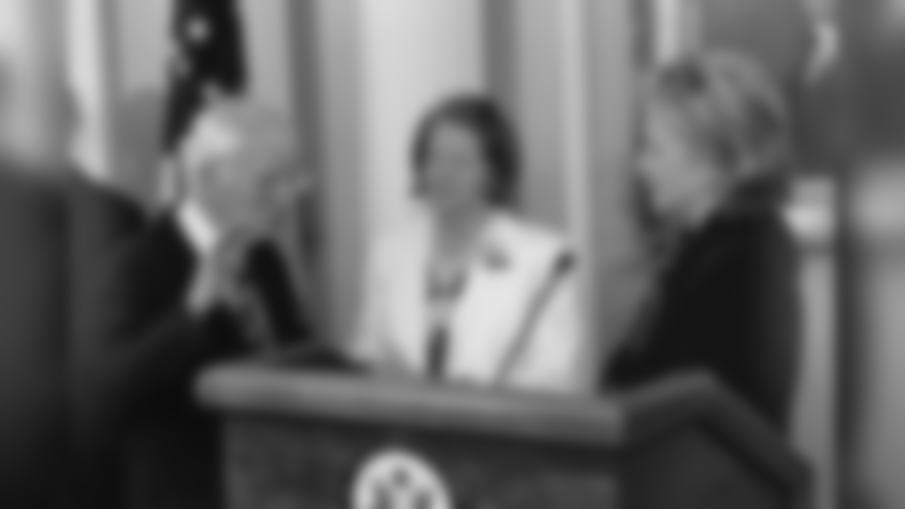 Dan Rooney is sworn into office as Ambassador to Ireland by Hillary Clinton.