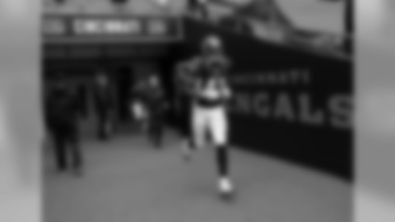 Cincinnati Bengals free safety George Iloka (43) runs out to the field before an NFL Football game between Cincinnati Bengals and Washington Redskins at Wembley Stadium in London, Sunday Oct. 30, 2016. (AP Photo/Tim Ireland)