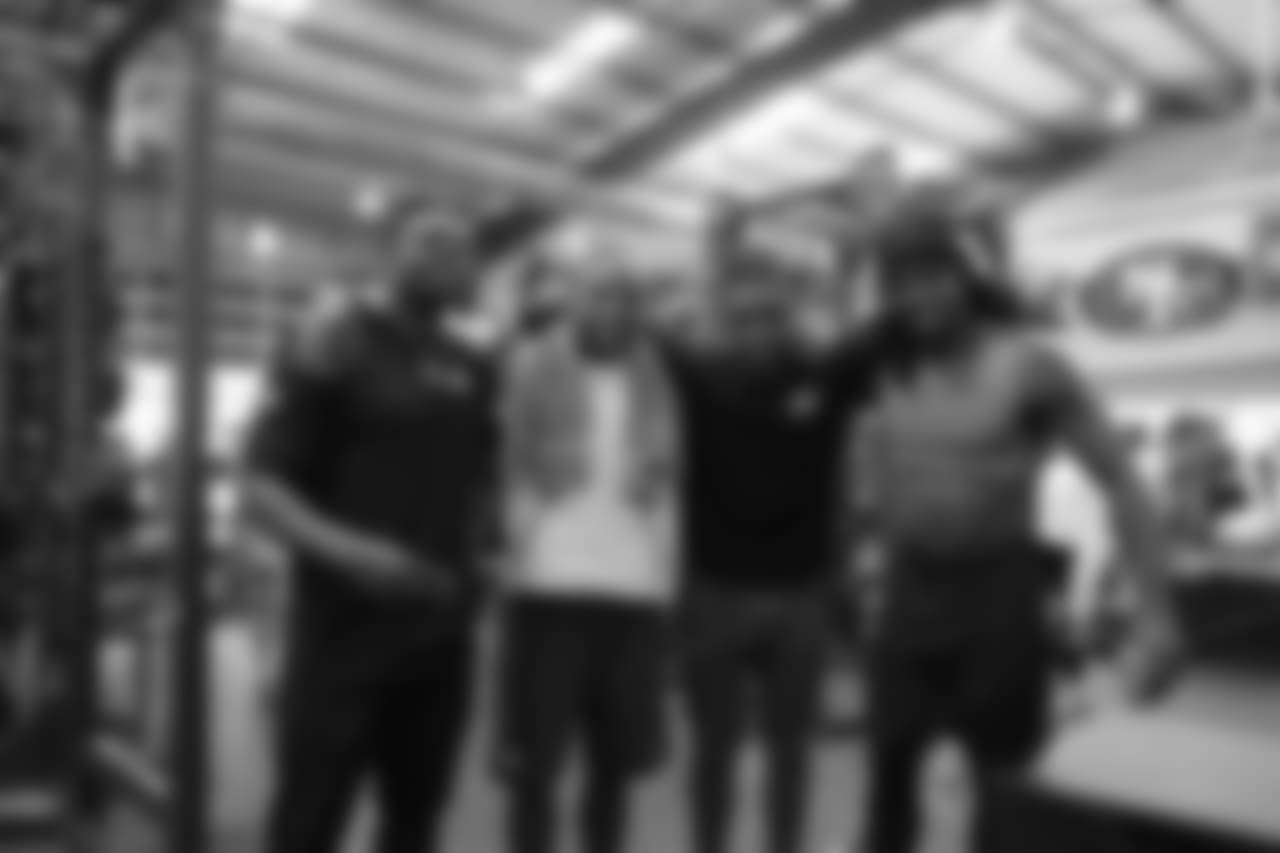 RB Joe Williams, RB Matt Breida, RB Jerick McKinnon and RB Raheem Mostert