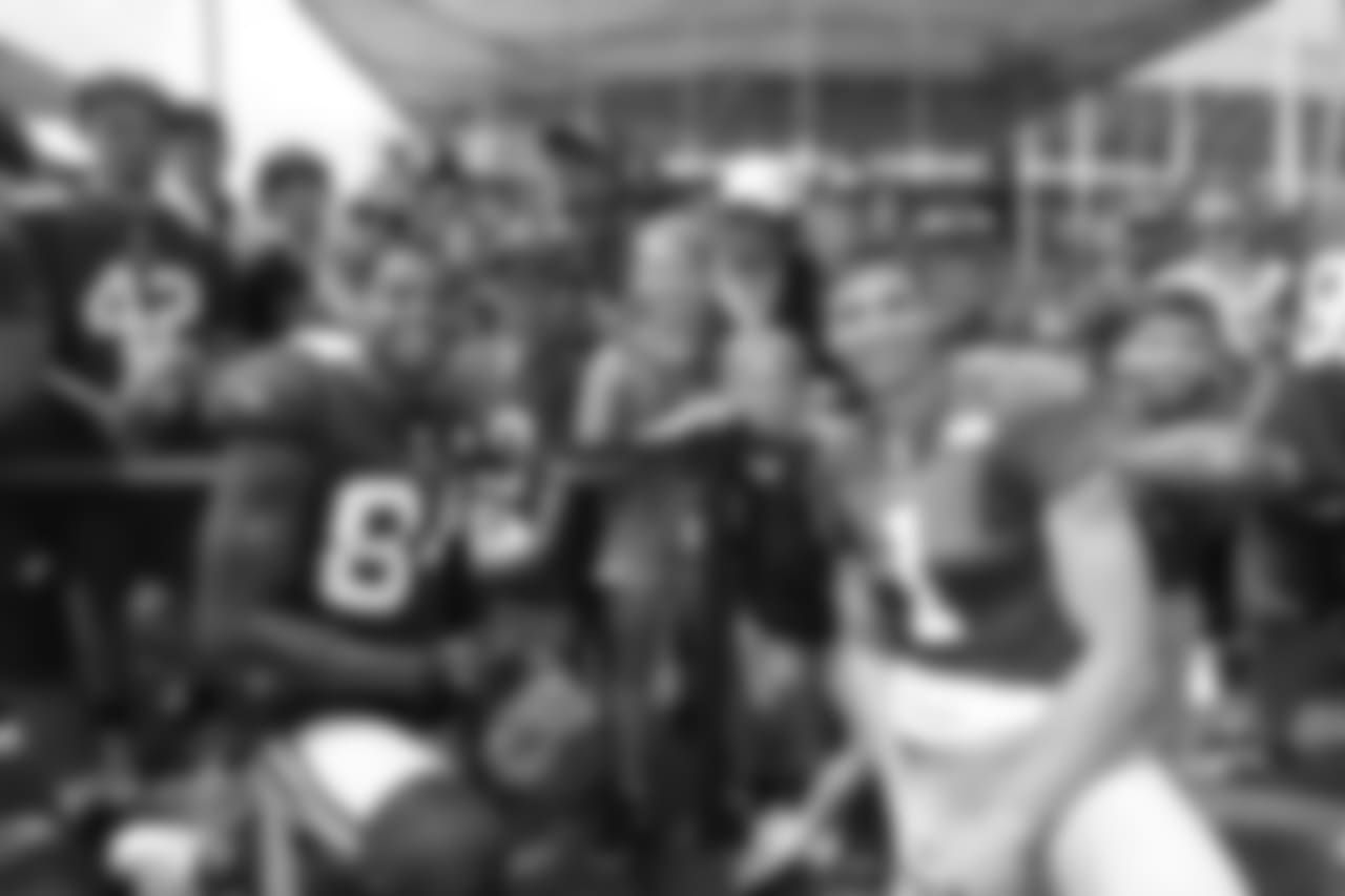 WR Kendrick Bourne and WR Max McCaffrey
Day 5: International Rescue Committee, SFLGBT and African American Services Hosted by Wide Receivers
