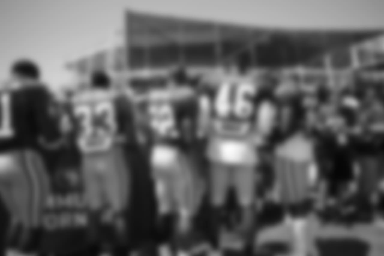 RB Jeff Wilson, RB Jeremy McNichols, RB Matt Breida, FB Malcolm Johnson and RB Joe Williams
Day 6: 49ers EDU Hosted by Running Backs