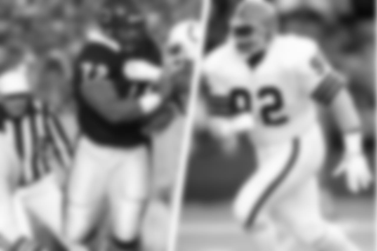 William Perry (Bears DT 1985-1993) and brother Michael Dean (Browns, Broncos, Chiefs DT).
Photo credit: David Durochik / AP Photo