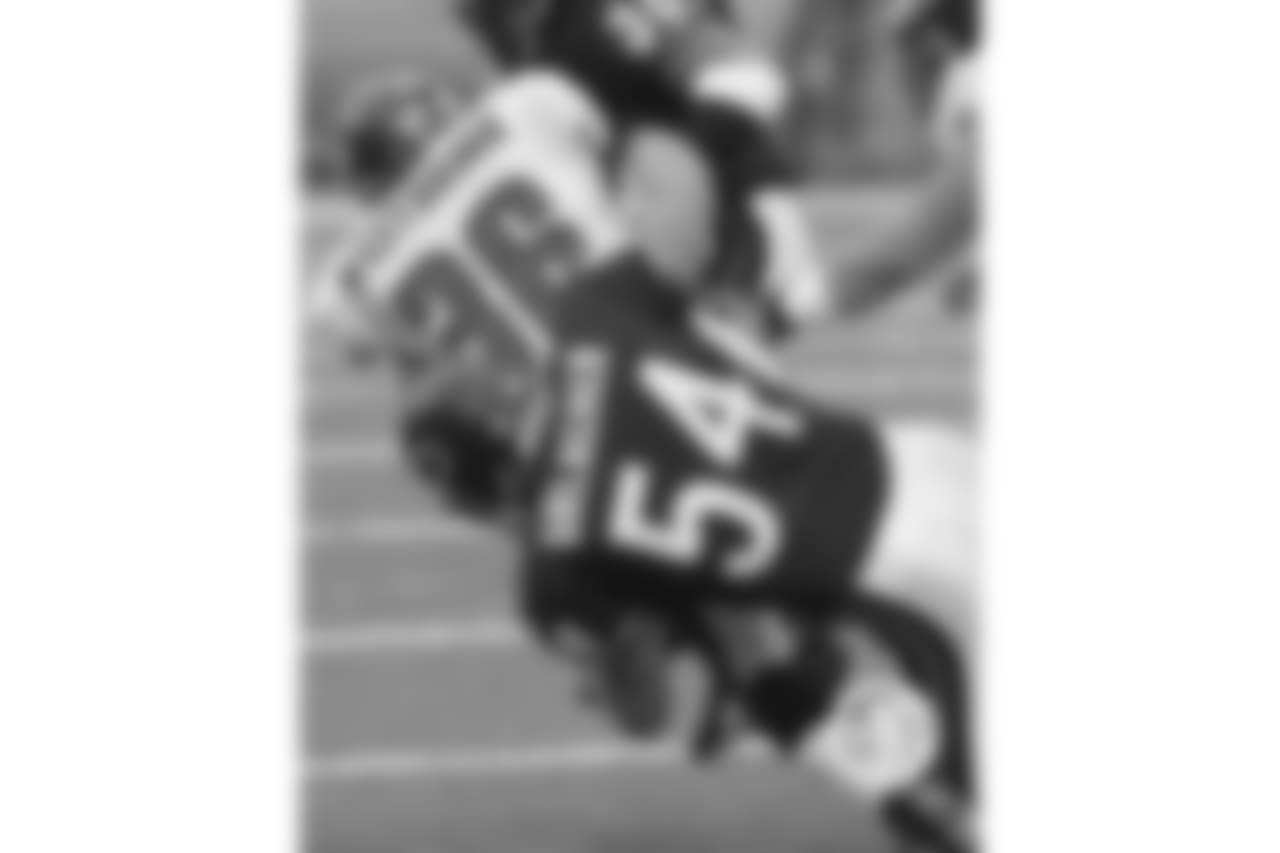 Urlacher recorded 13 tackles, three tackles-for-loss, one sack and one pass breakup against the Philadelphia Eagles Nov. 3, 2002 in Champaign, Ill.