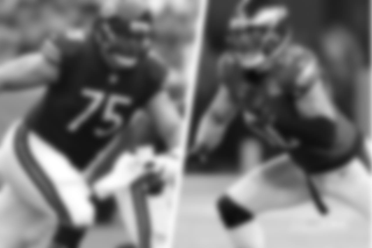 Kyle Long (Bears G) and brother Chris (Rams, Patriots, Eagles DE).
Photo credit: Jeff Haynes / Aaron M. Sprecher / AP Photo