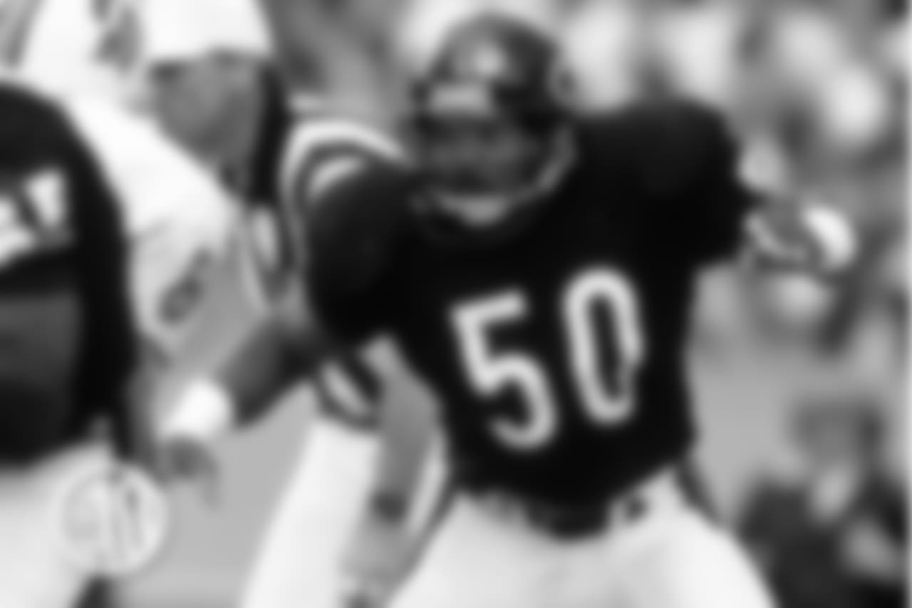 "Samurai Mike" destroyed opposing ballcarriers on a regular basis during his Hall of Fame career with the Bears from 1981-92 and he had the cracked helmets to prove it.
