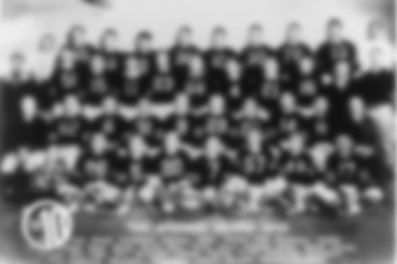 With Sid Luckman on the roster, O'Rourke started only one game (he saw action in nine contests). The rookie QB threw for 951 yards and set a franchise rookie record that still stands with 11 touchdown passes. (Pictured bottom right, No. 48)