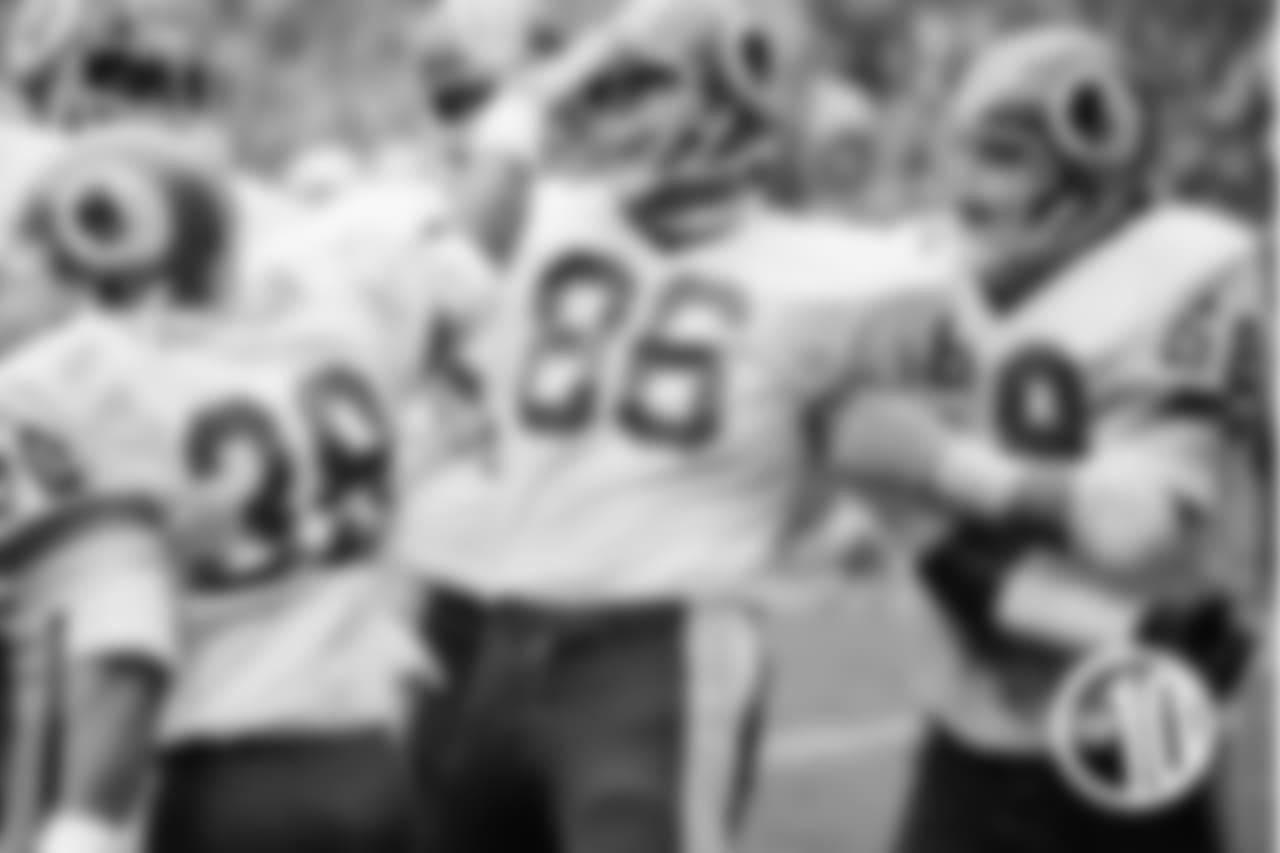 Hogs: Nickname given to Redskins offensive line in 1980s led by Russ Grimm.