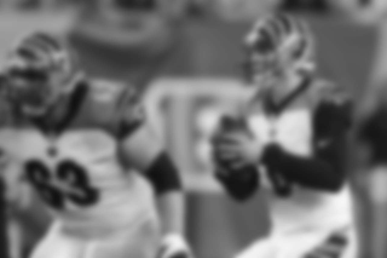 Cincinnati Bengals quarterback Jeff Driskel looks to pass in the second half of an NFL preseason football game against the Chicago Bears, Thursday, Aug. 9, 2018, in Cincinnati. (AP Photo/Gary Landers)