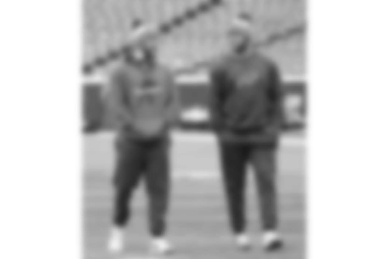 Patrick DiMarco #42, FB, and Nick O'Leary #84, TE