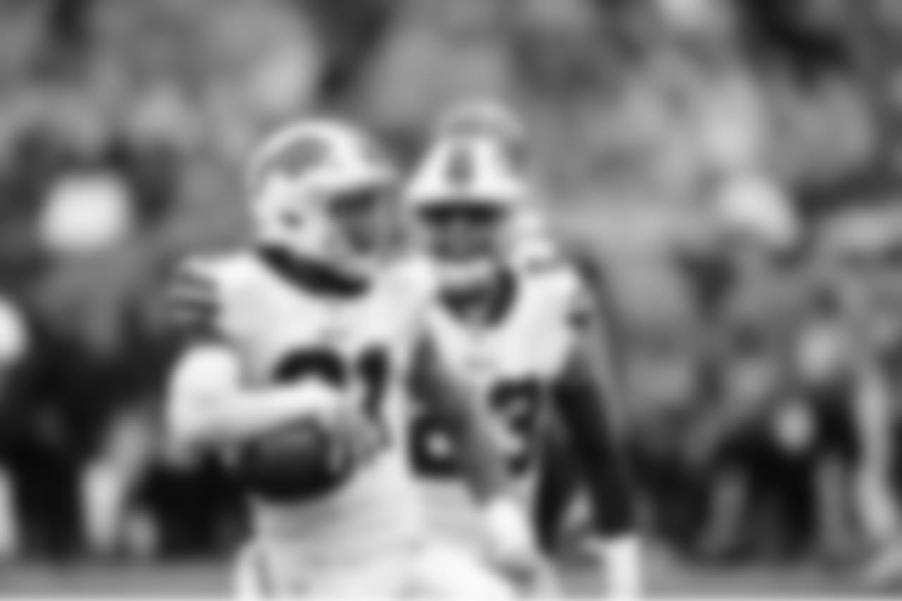 Safety Jordan Poyer (No. 21) and safety Micah Hyde (No. 21) - Week 5 vs. the Bengals