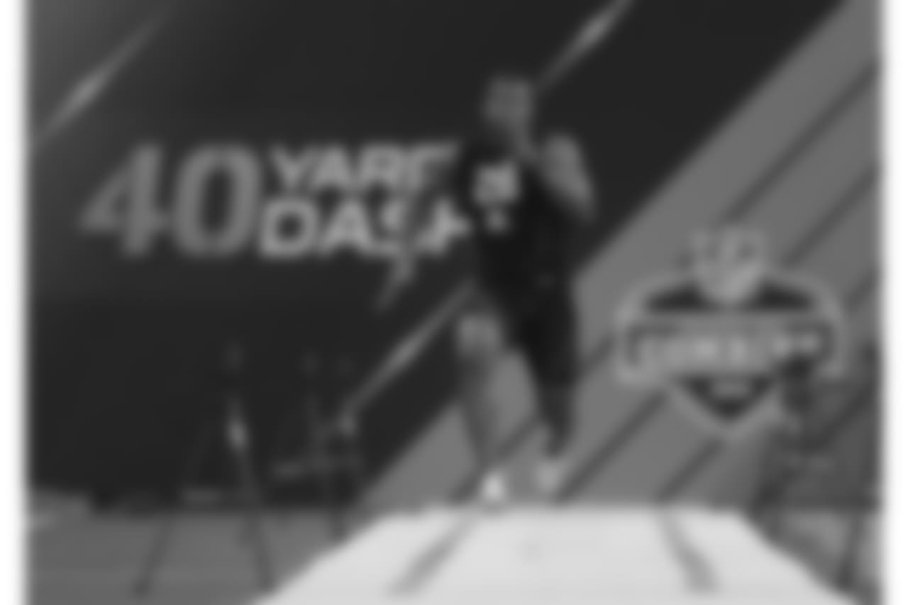 Measured at 6-4, 269 pounds. Had an arm length of 34 inches and a hand span of 9 7/8 inches. Ran a 4.65 40-yard dash, recorded a 36-inch vertical leap and 24 reps on the bench press.