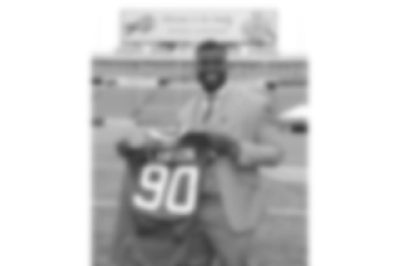 DE Shaq Lawson on his first day visiting One Bills Drive after he was selected in the first round of the 2016 NFL Draft.