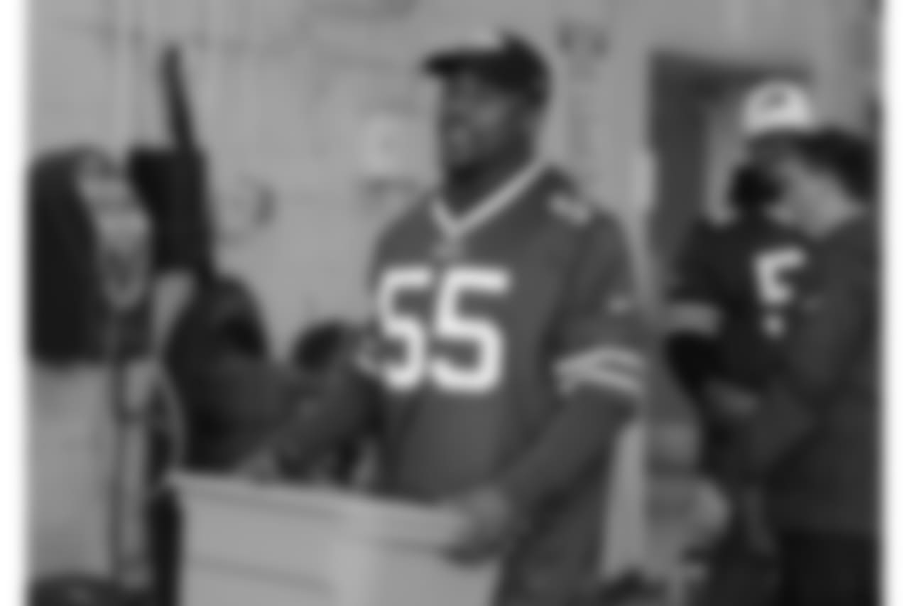 Jerry Hughes (55) at Bills Thanksgiving Blitz 2017