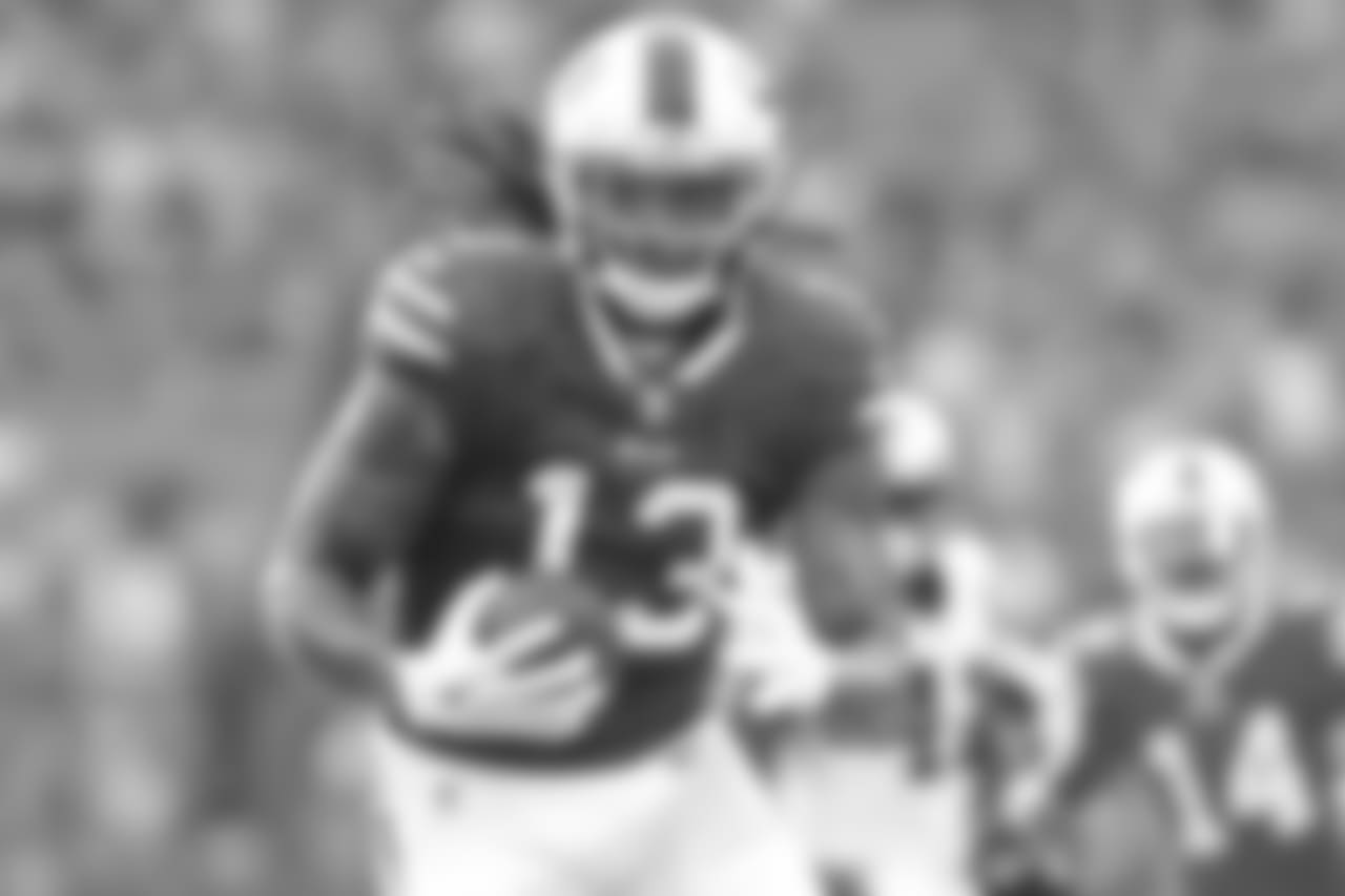 Buffalo Bills quarterback Nathan Peterman (2)Buffalo Bills wide receiver Kelvin Benjamin (13) Touchdown - Buffalo Bills vs Carolina Panthers at New Era Field.
Photo by Kevin Hoffman
August 9, 2018