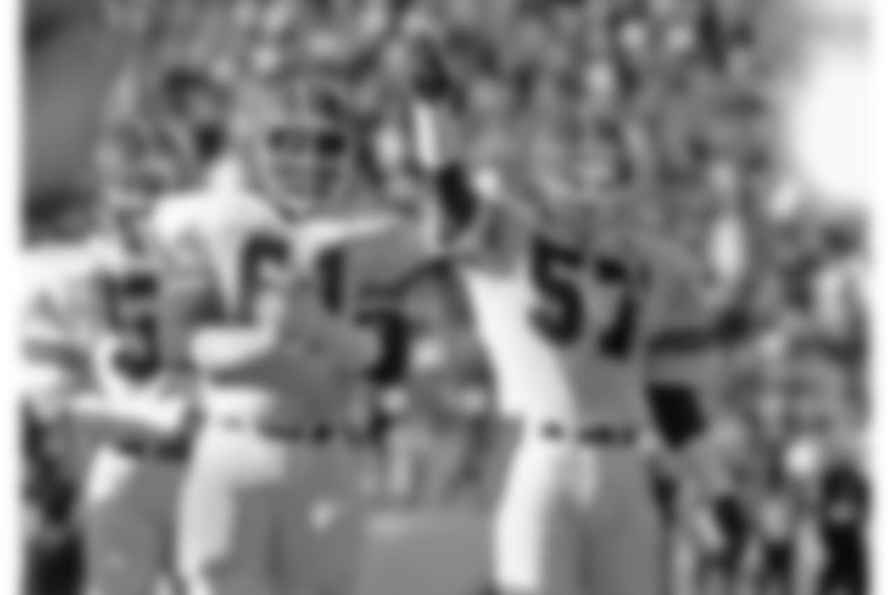 Denver Broncos linebacker (57) Tom Jackson sets for play at Super Bowl XXI. (Al Messerschmidt via AP)