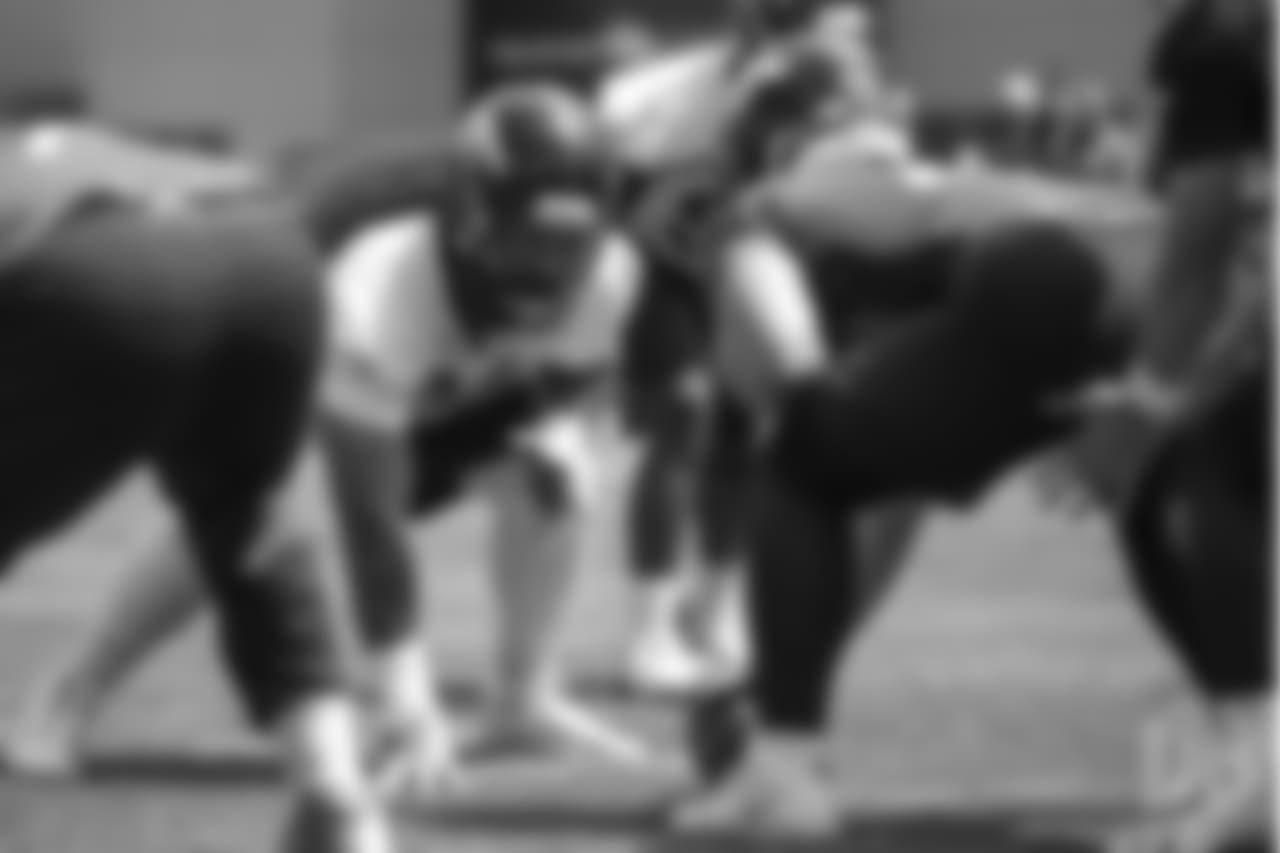 nose tackle Domata Peko Sr. (94) lines up against center Matt Paradis (61) during the 10th and final day of OTAs on June 7, 2018 at UCHealth Training Center.