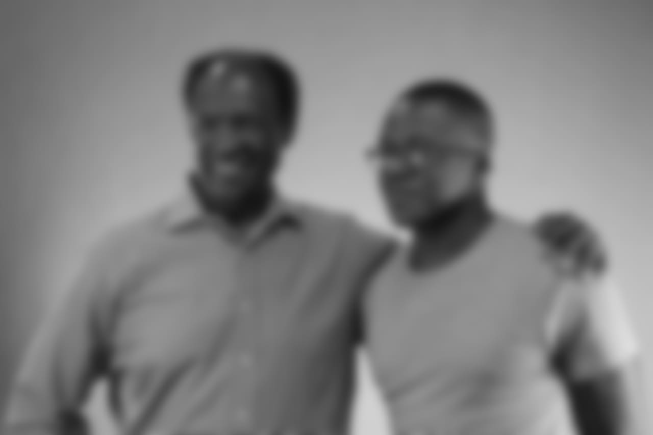 Ring of Fame former safety Billy Thompson takes a photo at the photobooth station at the Denver Broncos Boys & Girls Club's 15th anniversary celebration on August 2, 2018.