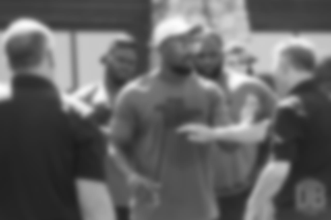Von Miller receives martial arts instruction from combat sports experts during the on-field portion of Von Miller's Pass Rush Summit, which included hands-on instruction and drills, on June 28, 2018.
