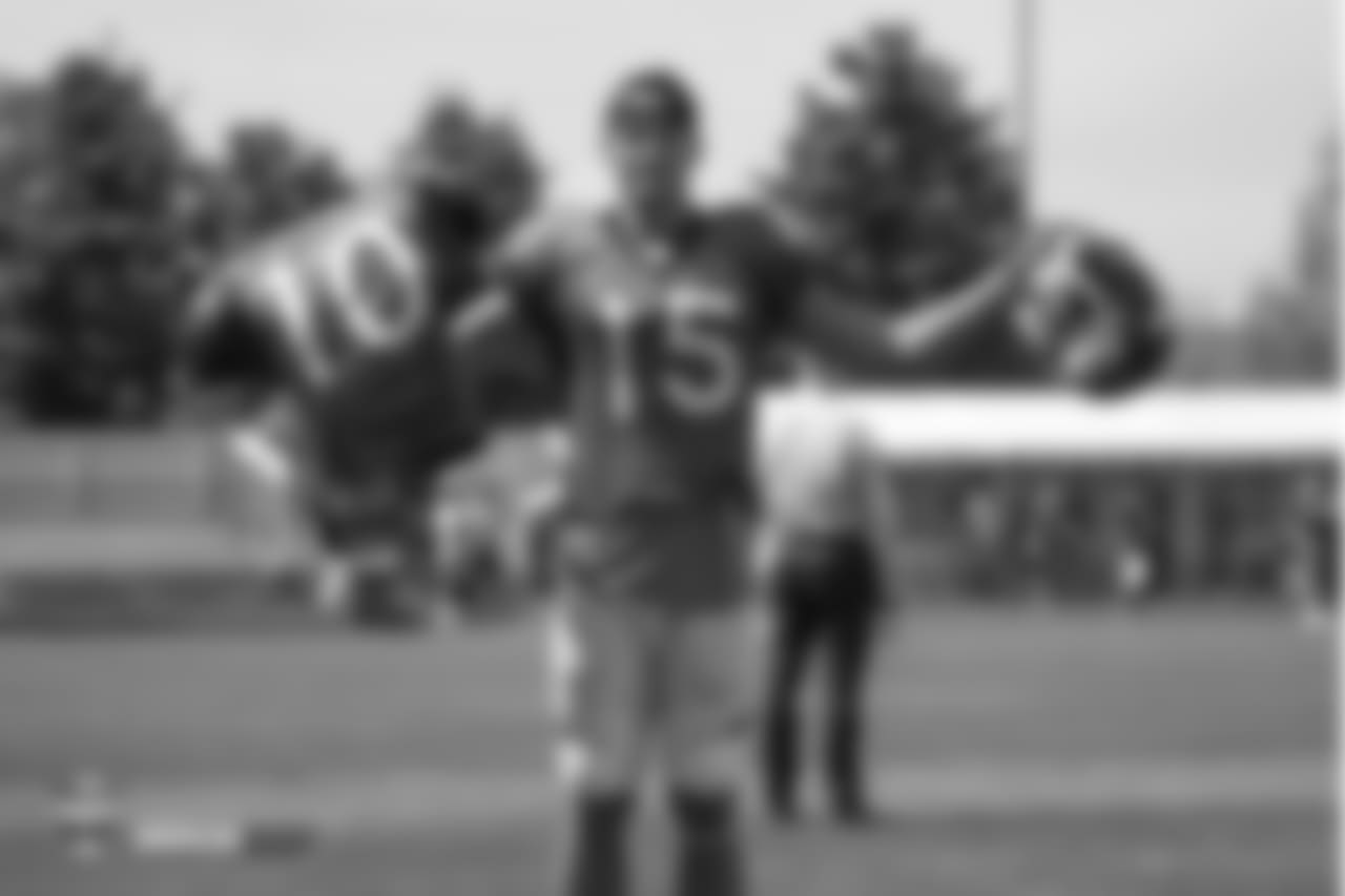 Wide receiver River Cracraft (15) poses for a photo after the eighth day of training camp on August 5, 2018, at UCHealth Training Center.