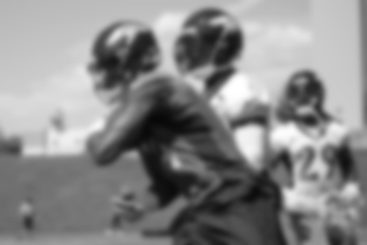 wide receiver Courtland Sutton (14) during practice at the eighth day of OTAs on June 5, 2018.