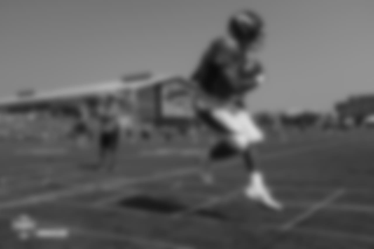 Running back Royce Freeman (37) during the ninth day of training camp on August 7, 2018, at UCHealth Training Center.