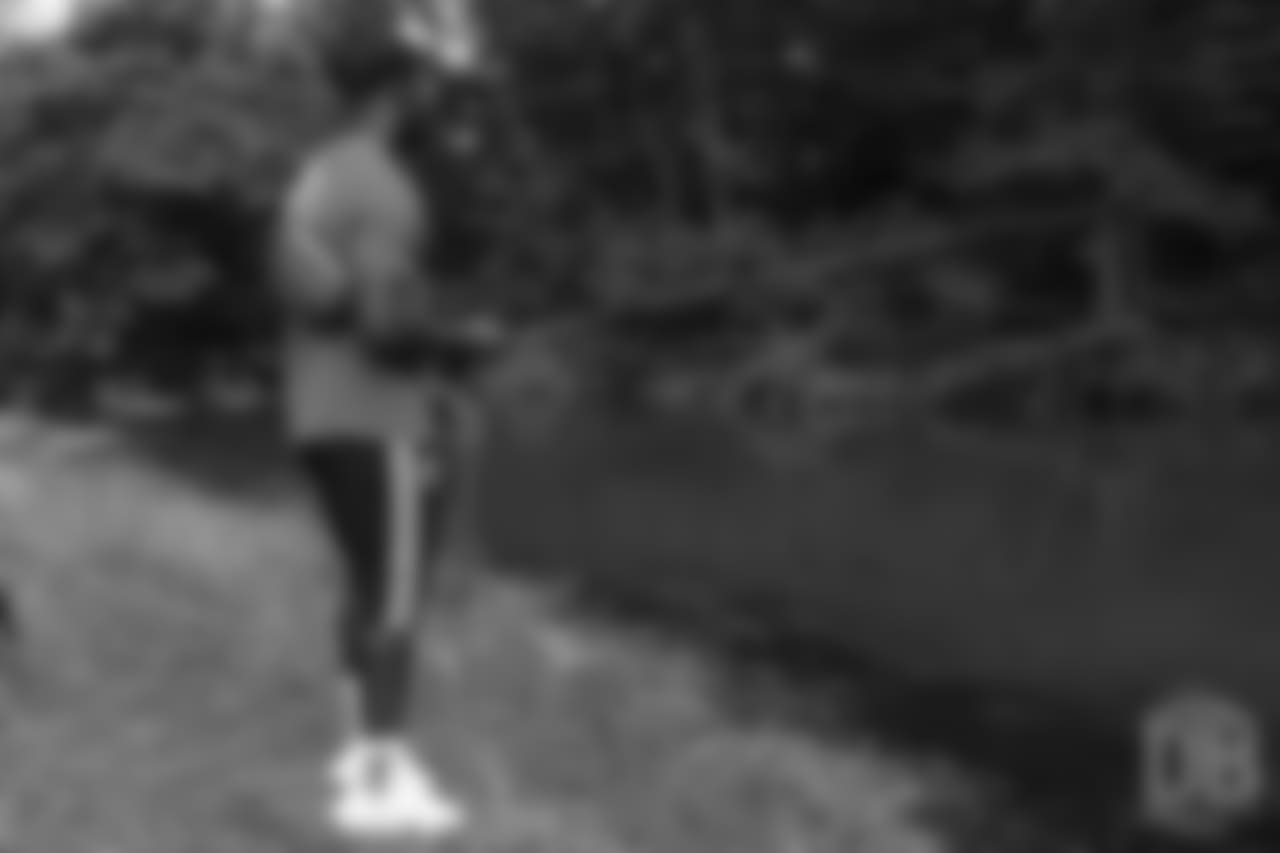 Von Miller tries his hand at fly fishing at the fishing portion of Von Miller's Pass Rush Summit at Dogwood Canyon Nature Park on June 28, 2018.