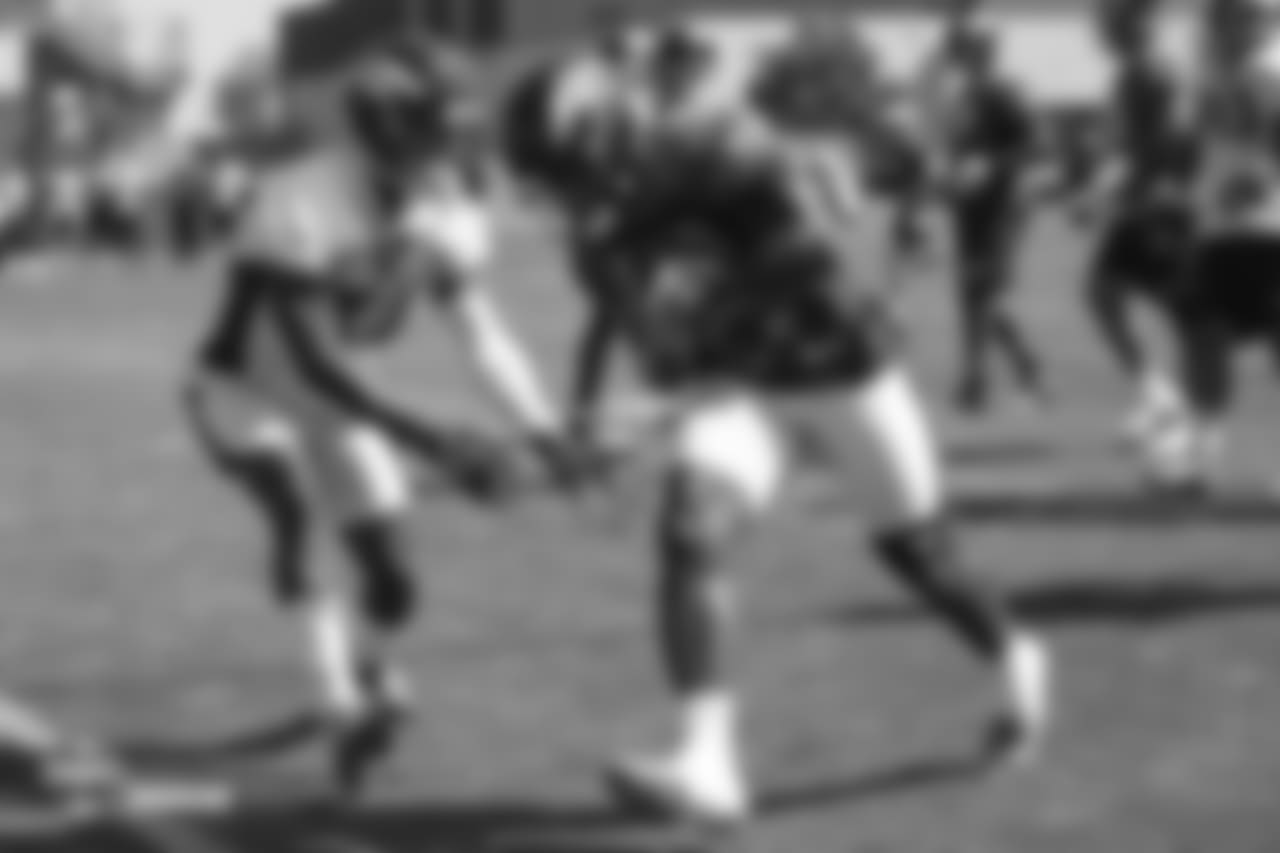 Running back De'Angelo Henderson Sr. (33) during the 11th day of training camp on August 9, 2018, at UCHealth Training Center.