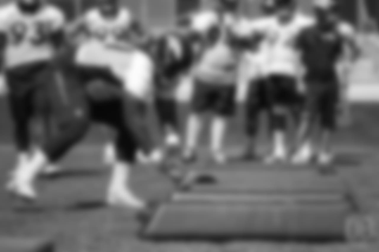 defensive tackle Paul Boyette Jr. (91) performs defensive line drills at the ninth day of OTAs on June 6, 2018 at UCHealth Training Center.