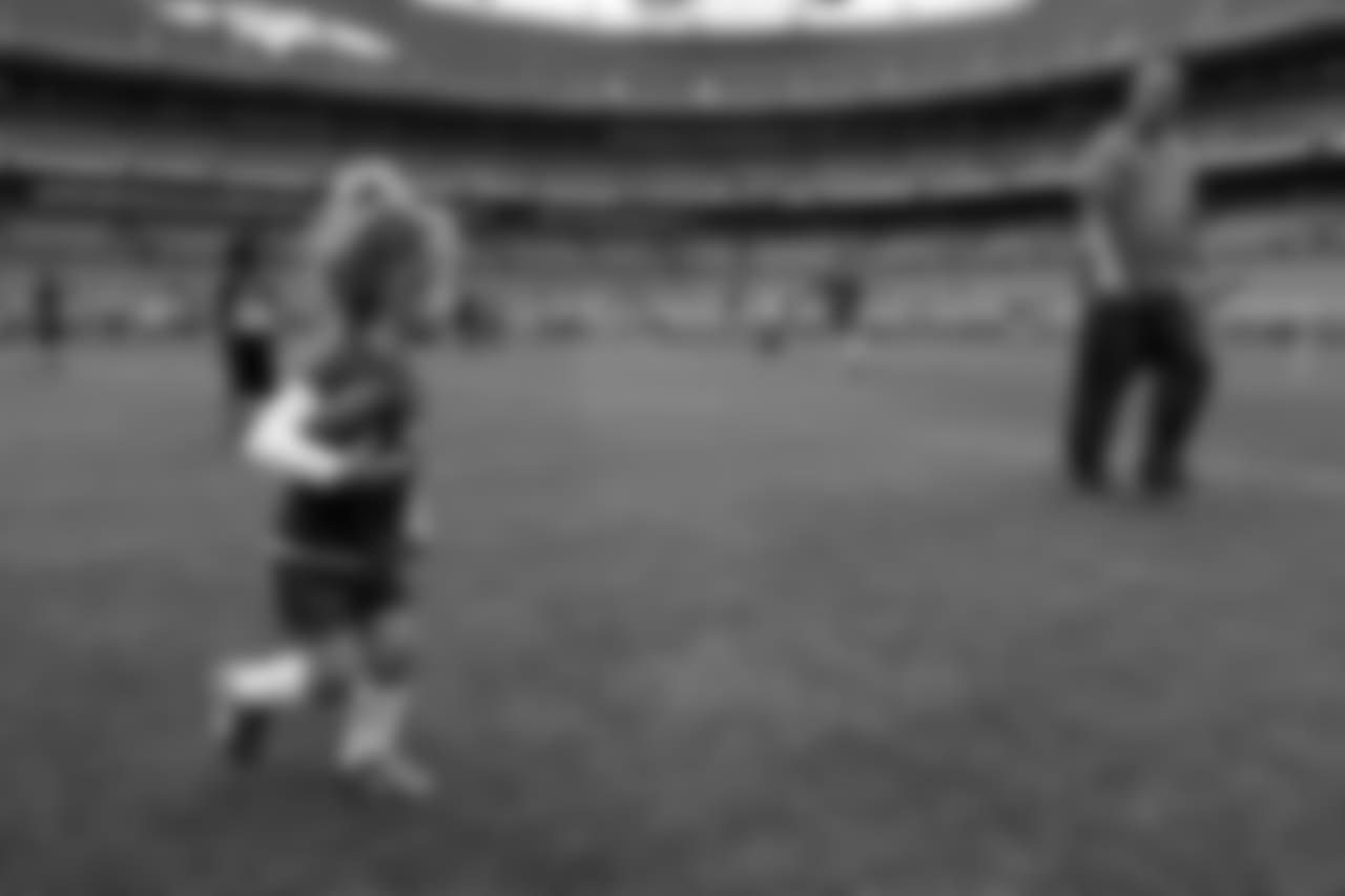 At the 2018 'Pigskin with Pops' event at Sports Authority Field at Mile High on June 17, 2018.