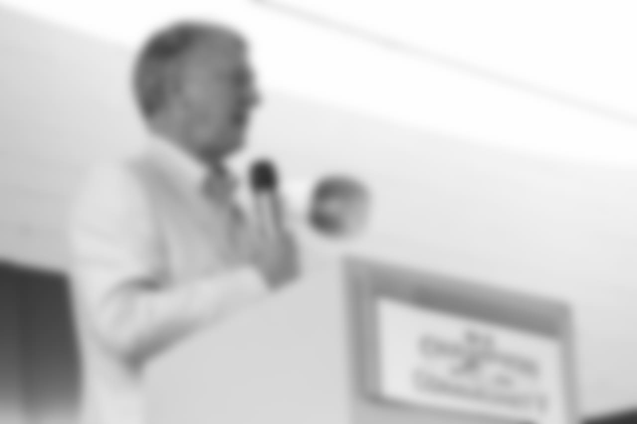 President and CEO Joe Ellis speaks at the Denver Broncos Boys & Girls Club's 15th anniversary celebration on August 2, 2018.