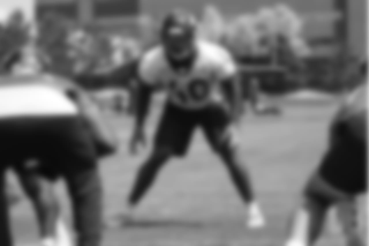 inside linebacker Keishawn Bierria (40) during the 10th and final day of OTAs on June 7, 2018 at UCHealth Training Center.