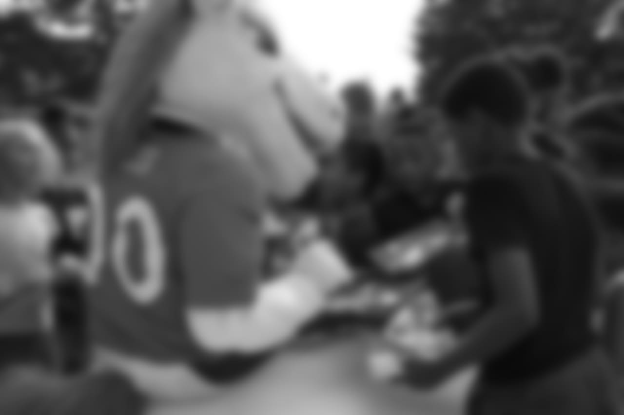 Miles the mascot at the Denver Broncos Boys & Girls Club's 15th anniversary celebration on August 2, 2018.