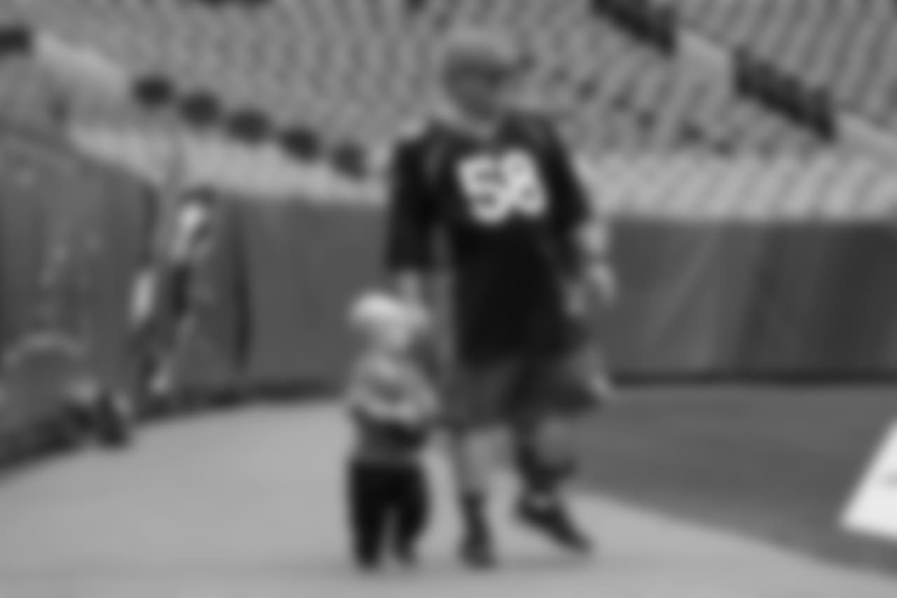 At the 2018 'Pigskin with Pops' event at Sports Authority Field at Mile High on June 17, 2018.
