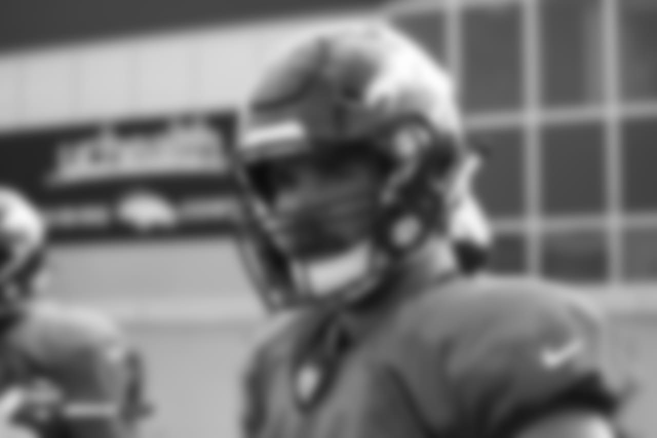 Fullback Andy Janovich (32) at the fifth day of training camp on August 1, 2018, at UCHealth Training Center.