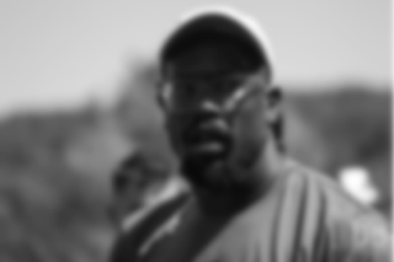 At the on-field portion of Von Miller's Pass Rush Summit, which included hands-on instruction and drills, on June 28, 2018.