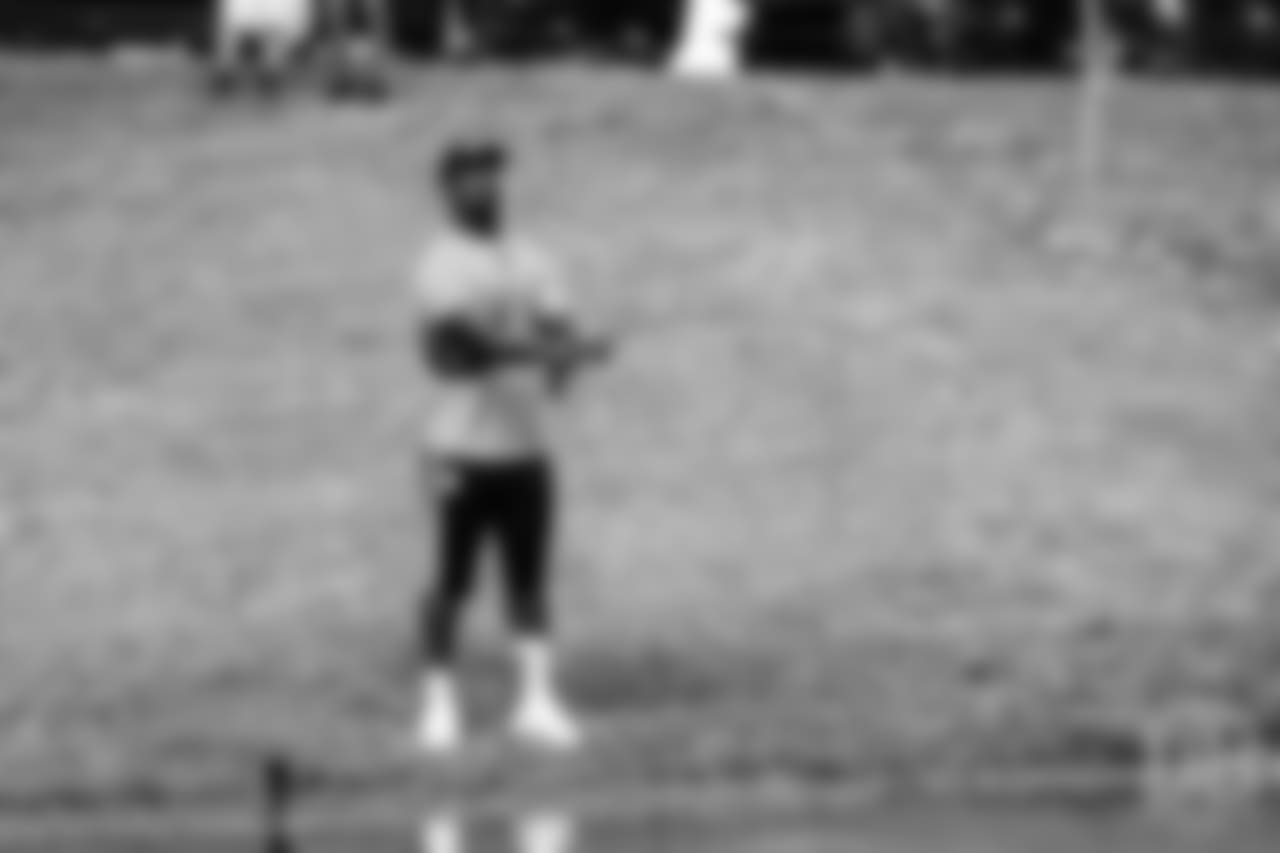 Von Miller tries his hand at fly fishing at the fishing portion of Von Miller's Pass Rush Summit at Dogwood Canyon Nature Park on June 28, 2018.