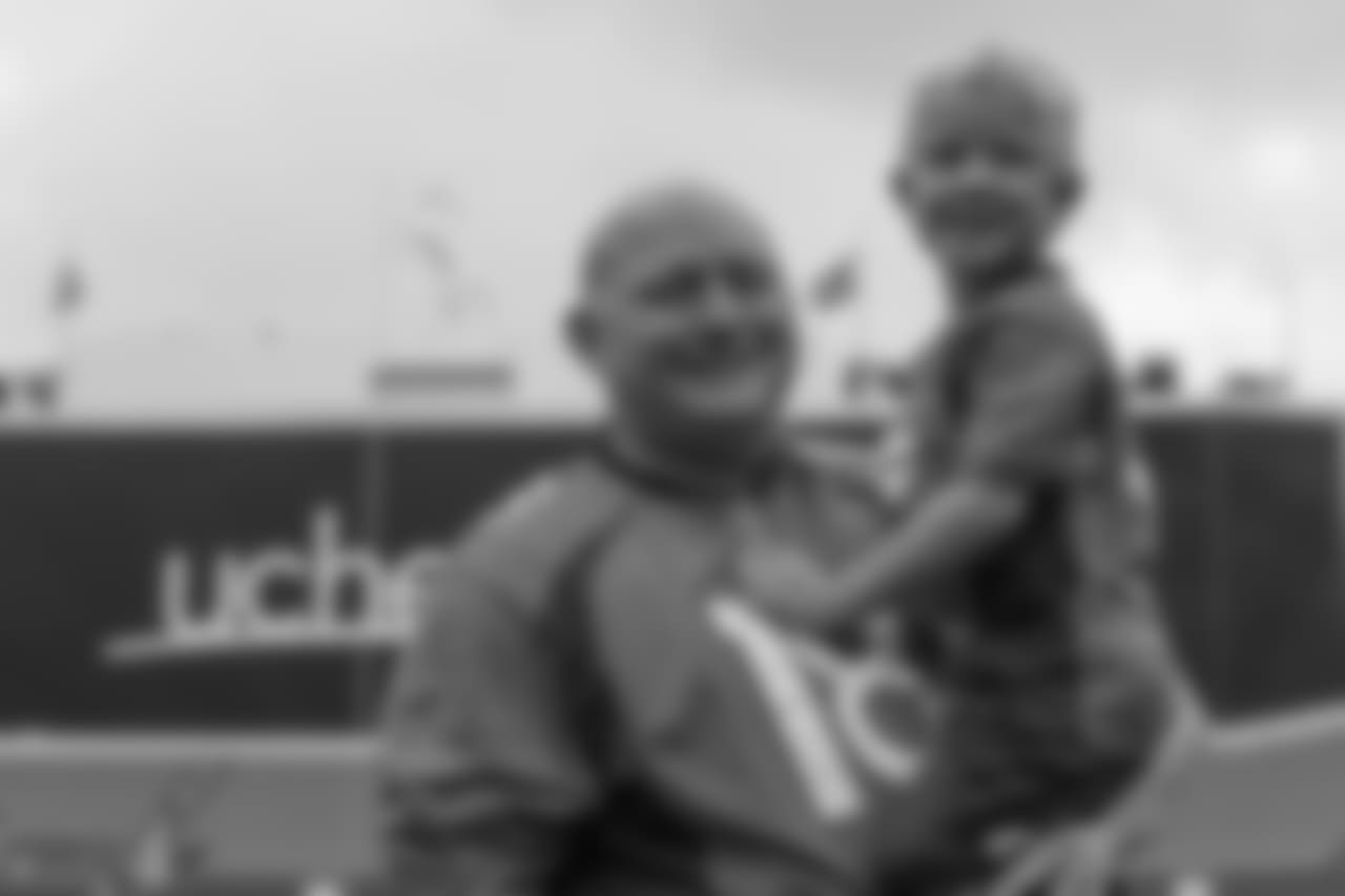 At the 2018 'Pigskin with Pops' event at Sports Authority Field at Mile High on June 17, 2018.