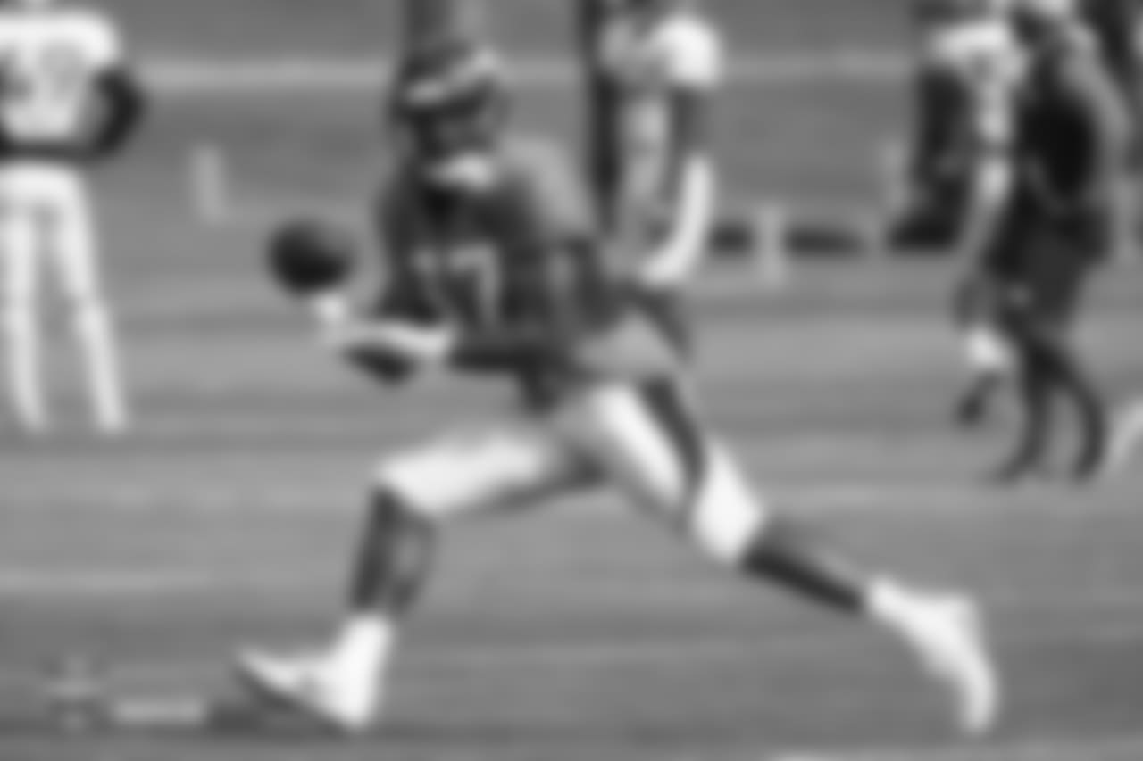 Running back Royce Freeman (37) at the fifth day of training camp on August 1, 2018, at UCHealth Training Center.