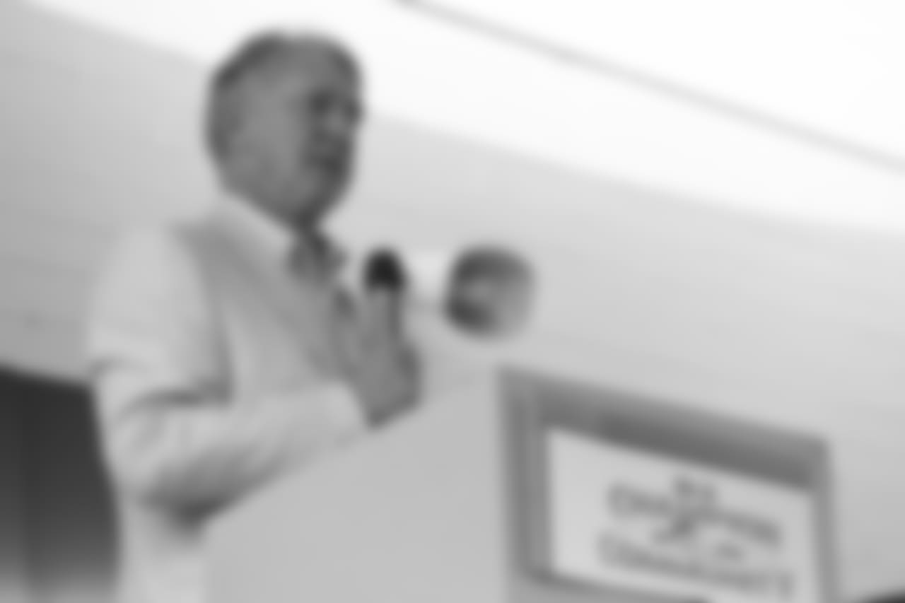 President and CEO Joe Ellis speaks at the Denver Broncos Boys & Girls Club's 15th anniversary celebration on August 2, 2018.