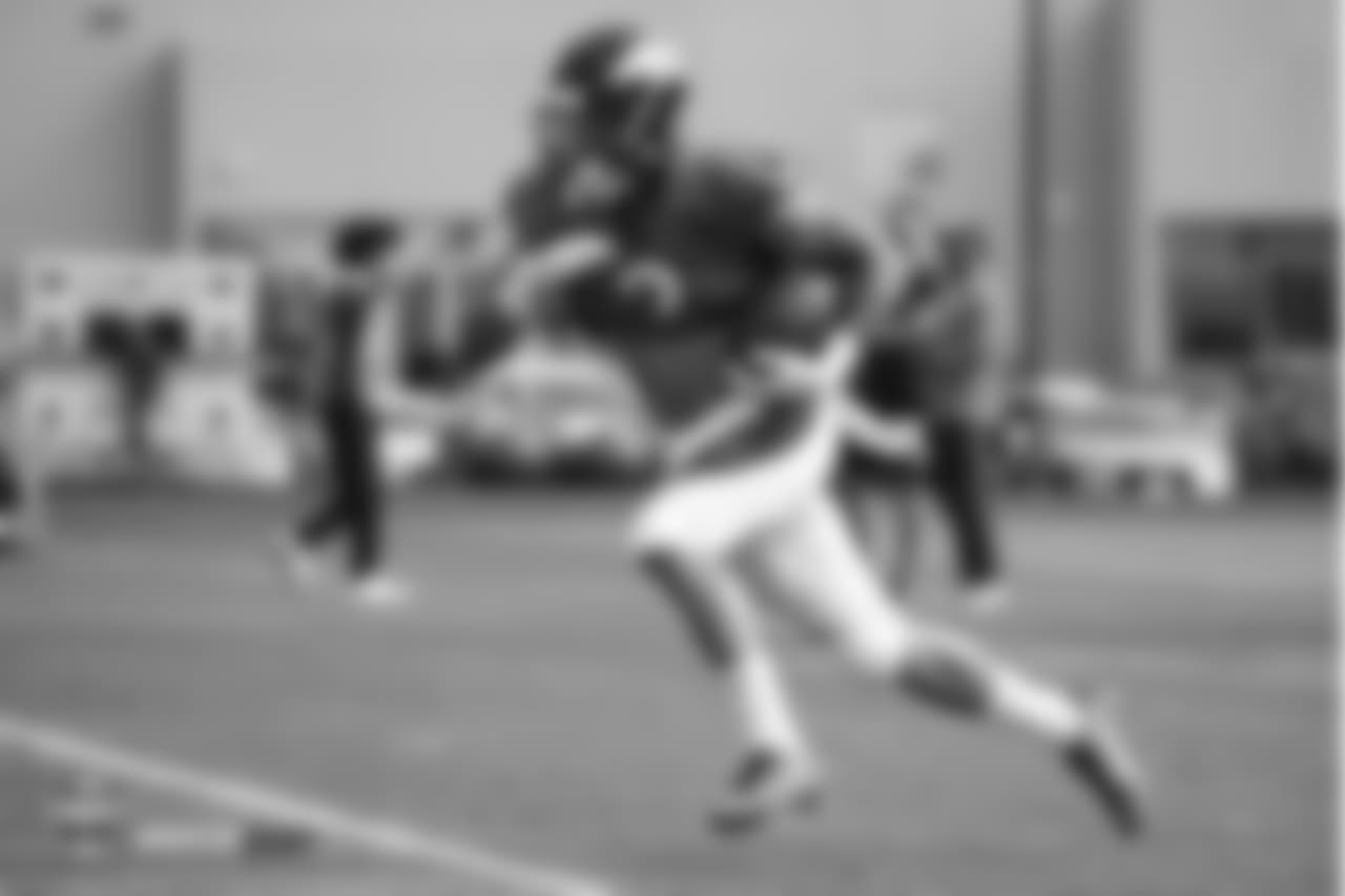 Running back Phillip Lindsay (2) at the fifth day of training camp on August 1, 2018, at UCHealth Training Center.
