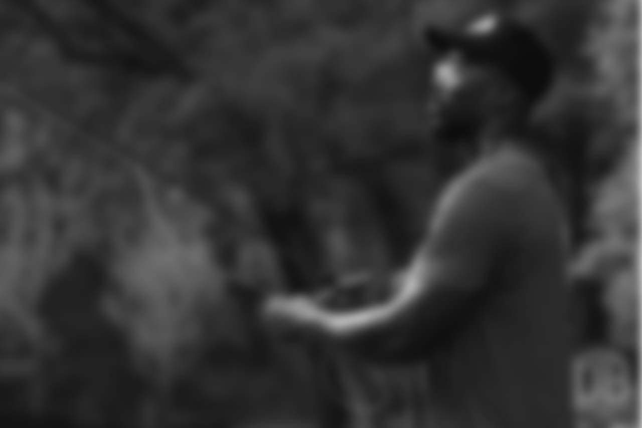 Von Miller tries his hand at fly fishing at the fishing portion of Von Miller's Pass Rush Summit at Dogwood Canyon Nature Park on June 28, 2018.