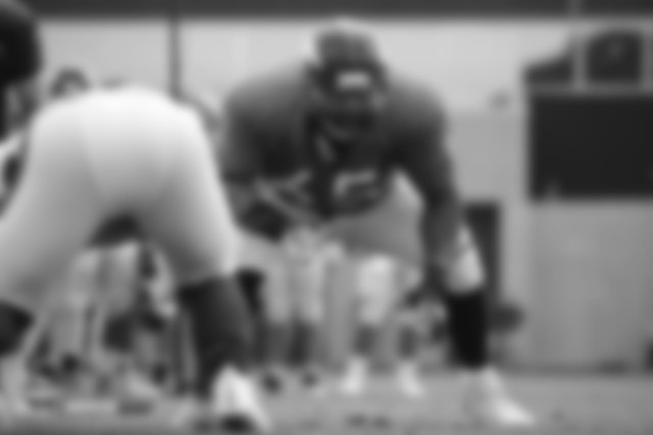 Guard Ron Leary (65) at the fifth day of training camp on August 1, 2018, at UCHealth Training Center.
