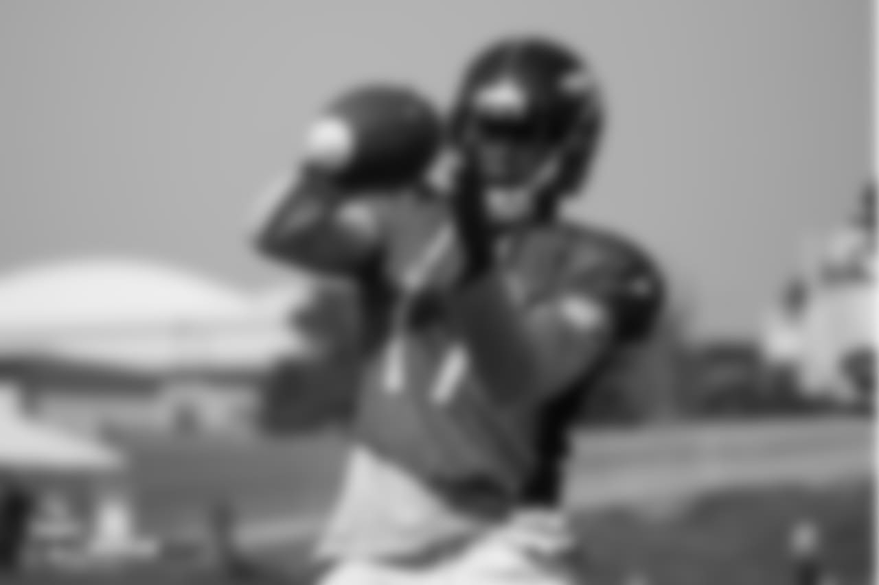 Wide receiver DaeSean Hamilton (17) during the ninth day of training camp on August 7, 2018, at UCHealth Training Center.